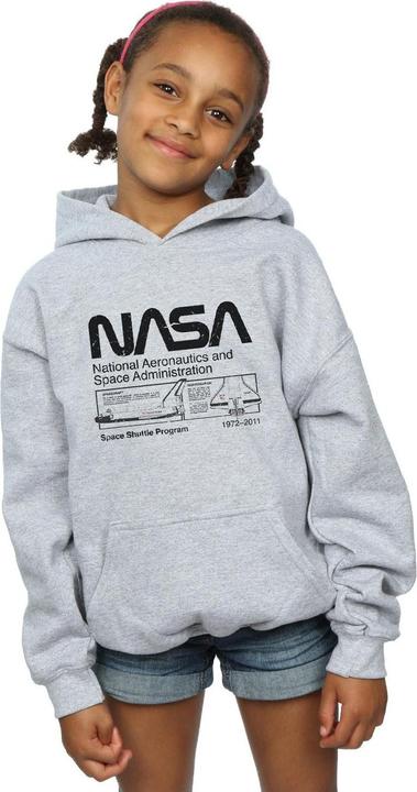 Actual product image Nasa Girls Classic Space Shuttle Hoodie (152, 158)
