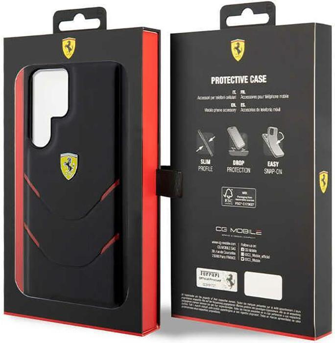 Immagine prodotto Ferrari FEHCS23LPBAK S23 Ultra S918 con custodia rigida nera Linee di stampa a caldo (Samsung Galaxy S23 Ultra)