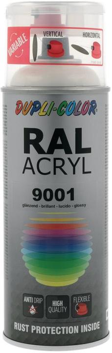 Actual product image Dupli-Color Glossy acrylic paint RAL 9001 cream white (Cream white, 0.40 l)