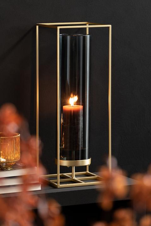 Actual product image J-Line Windlicht Rechteckig Hoch Metall/Glas Gold