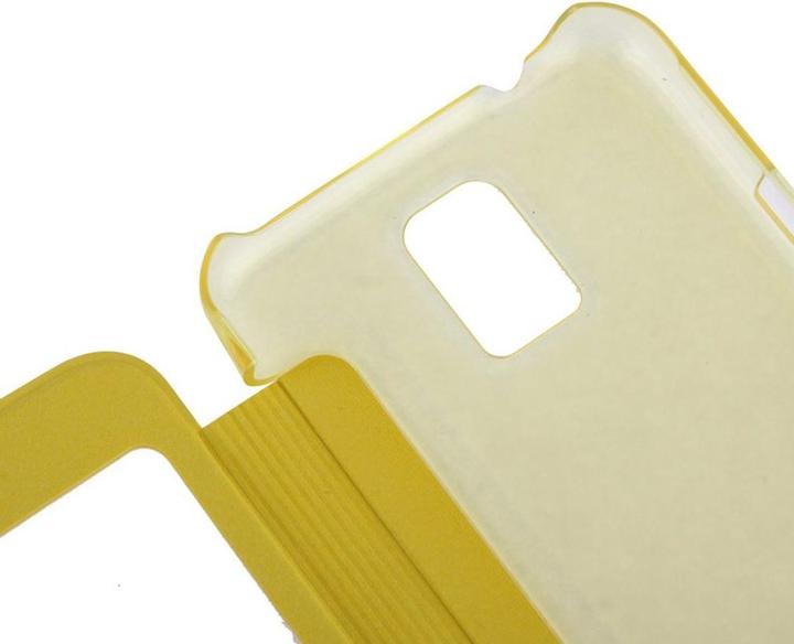 Produktbild König Design Handyhülle Tasche Flipcover mit Fenster für Samsung S5 mini / G800 Gelb (Samsung Galaxy S5 Mini)