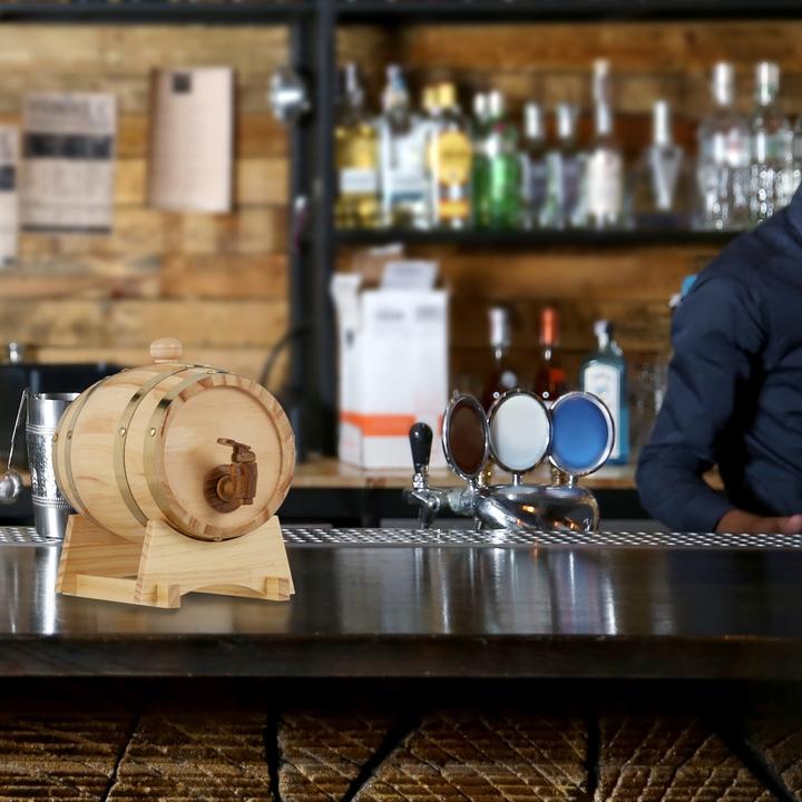 Actual product image Relaxdays Wooden Barrel 1.25L, Tap