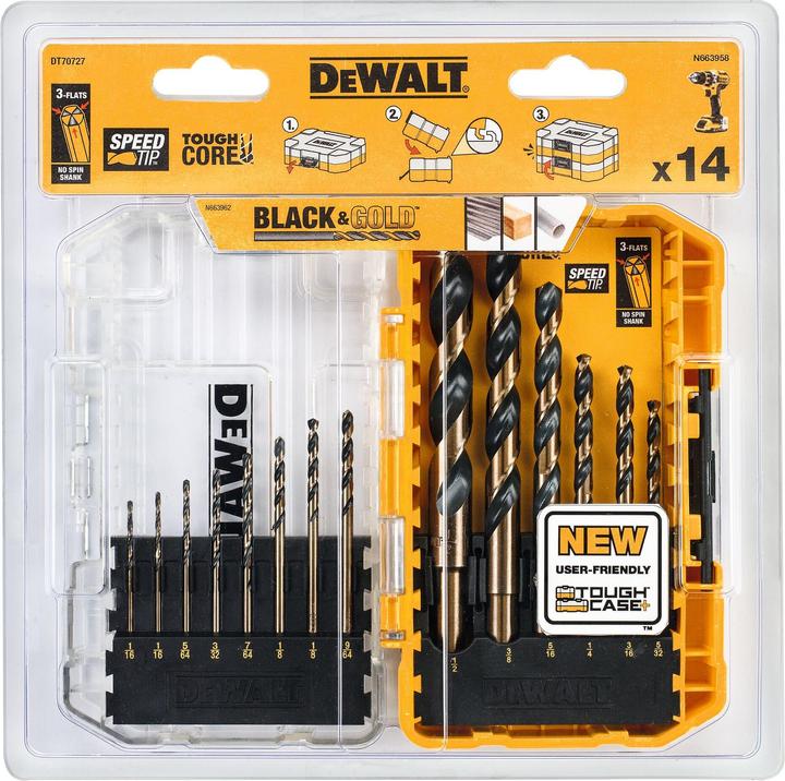 Image du produit DeWalt Jeu de forets hélicoïdaux HSS 1mm 8mm, 14 pièces, pour différents matériaux (8 millimètres)