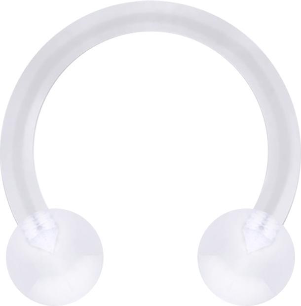 Image du produit Star Piercing Micro Barbell circulaire transparent avec deux boules (Bioflex, sans laiton)