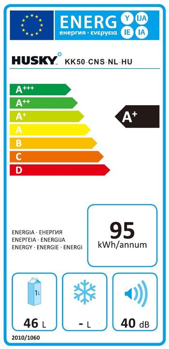 Produktbild Husky KK50BKCNS-BK-HU - Mini Koelkast - Glazen deur