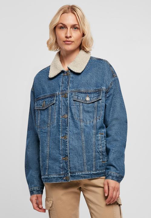 Actual product image Urban Classics Ladies Oversized Sherpa Denim Jacket (4XL)