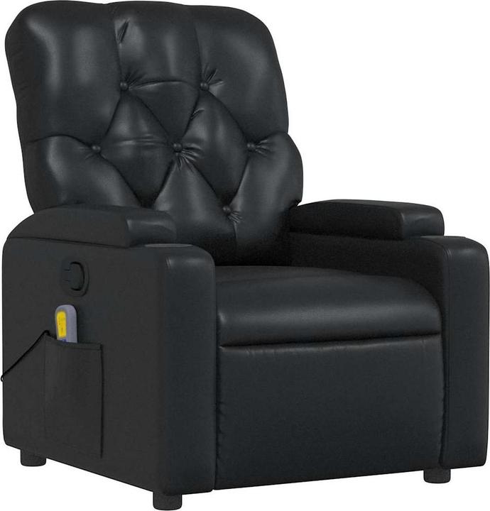 Actual product image VidaXL Massage chair black imitation leather,Colour: Black,Material