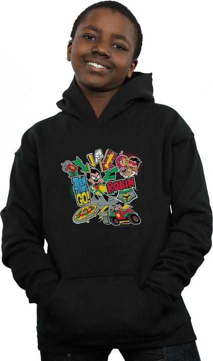 Actual product image Boys Teen Titans Go Robin Montage Hoodie (128)