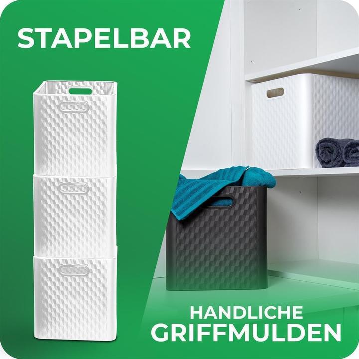 Immagine prodotto Novaliv 3X Box 30x30x30 cm Weiss Boxen für Kallax Regal Körbe 30x30 Aufbewahrungsbox Regal als Schran (30 x 30 x 30 cm, 25 l)