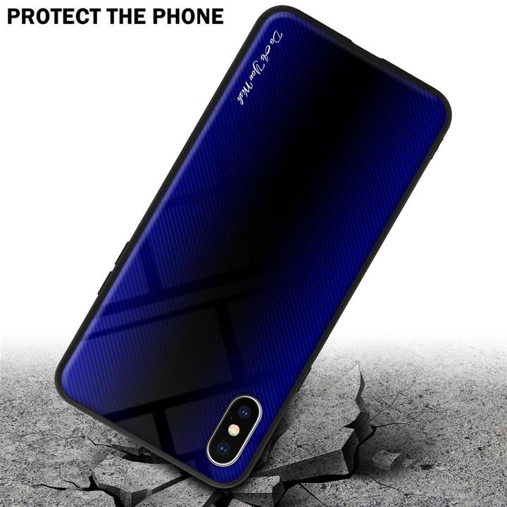 Produktbild Cadorabo TPU Gestreiftes Glas Cover (Apple iPhone XS Max)
