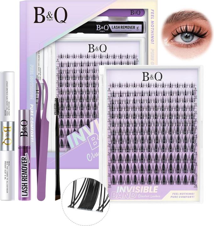 Image du produit B&Q Lash Extension Set mit unsichtbarem Band (144 Stück) (Cils artificiels)