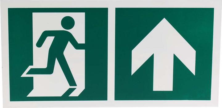 Rs Pro Kunststoff Grün/Weiss Schild Notausgangsschild, ohne Beleuchtung