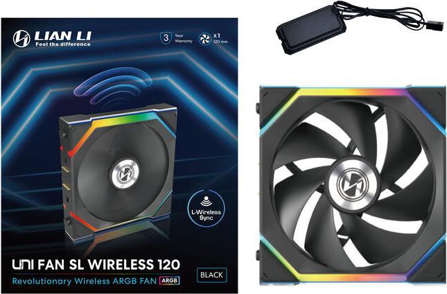 Productafbeelding Lian-Li UNI FAN SL Draadloze ARGB PWM ventilator - 120 mm, zwart (120 mm, 1 x)
