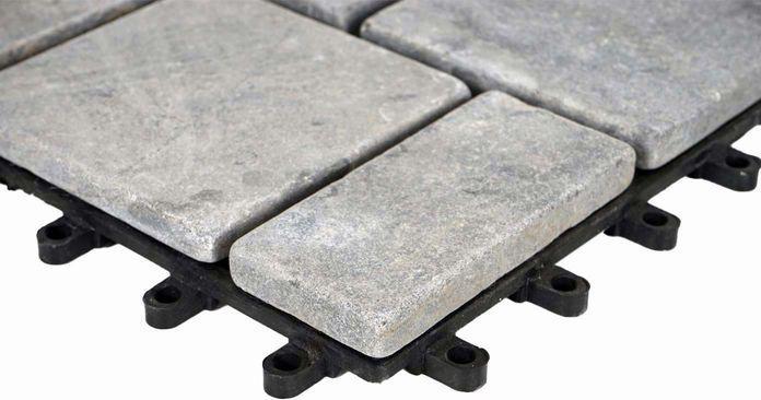 Actual product image Mendler Stone tile HWC-K70, 11x each 30x30cm = 1m², dark grey (11 x)