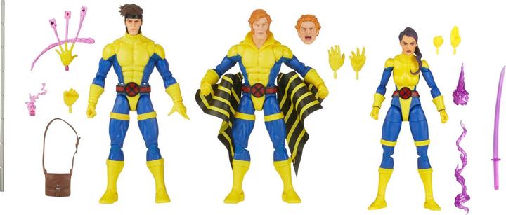 Actual product image Hasbro X-Men 60th Anniversary Marvel Legends pack 3 figurines Gambit, Marvel's Banshee, Psylocke 15 cm
