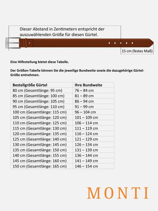 Produktbild Monti Ledergürtel STANFORD 3,5cm breit, Automatikschliesse Stufenlos (95)