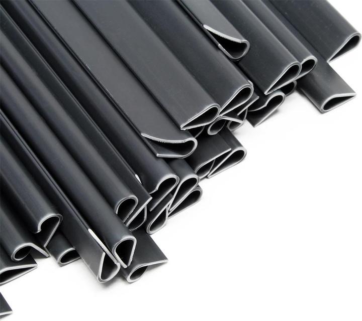 Produktbild Wiltec Sichtschutz Streifen 70mx19cm Anthrazit PVC 650g/m² 40 Clips Zaunfolie (7000 cm)