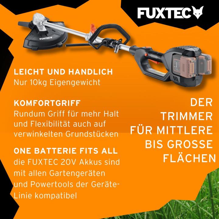 Immagine prodotto Fuxtec Decespugliatore a batteria da 40V FX-E2MS (Filo di taglio, Lama per taglio metalli)