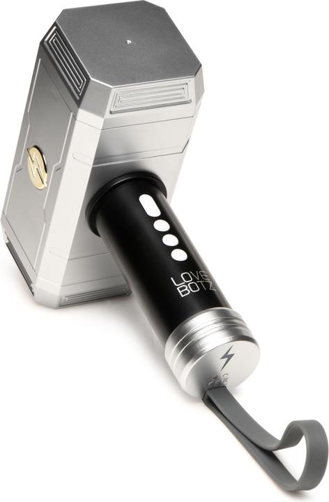 Actual product image XR Brands Thunder Stroker Suction Masturbator - Silver & Black