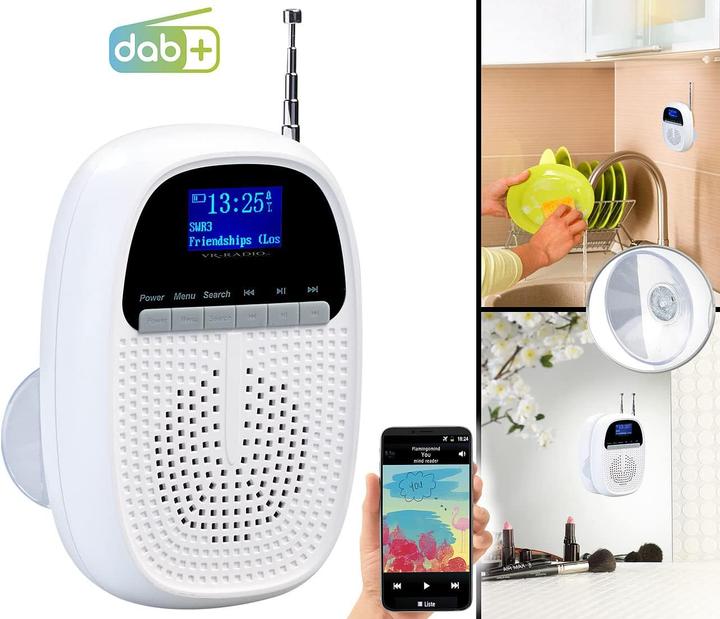 Actual product image VR-Radio Bathroom battery radio (FM, DAB+, Bluetooth)