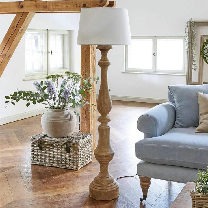 Image du produit Loberon Lampadaire Etienne marron/blanc (E27)