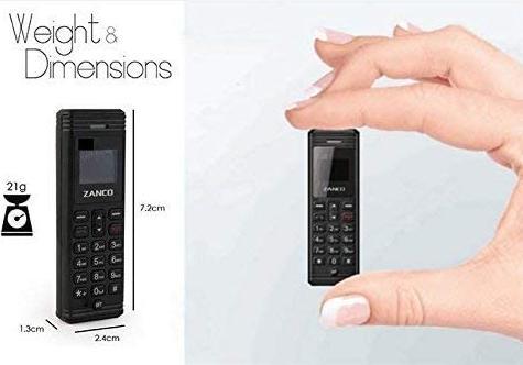 Actual product image Zanco Mobile Phone Tiny Black (0.26")