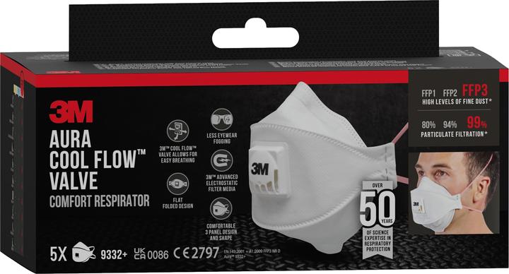 Actual product image 3M Respirator, white (FFP3, 5 x)