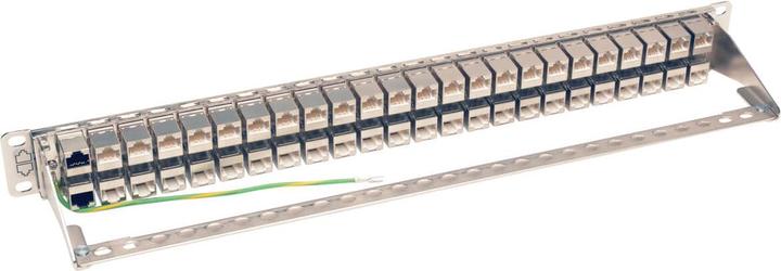 Actual product image Eaton 48-Port 1U Rack-Mount STP Shielded Cat6a Feedthrough Patch Panel RJ45 Ethernet TAA (USB 1.0)