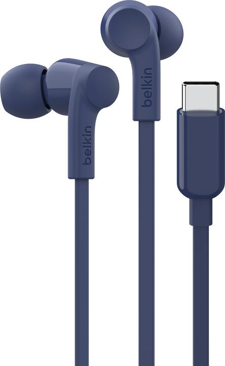 Actual product image Belkin Rockstar in-ear headphones cable, USB-C, blue G3H0002hqBLV2 (No noise cancelling, Cable)