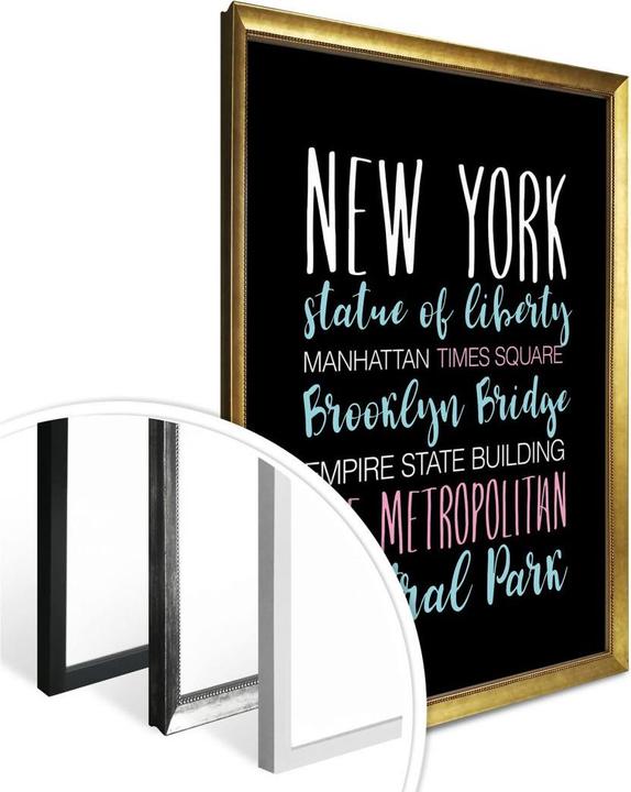 Actual product image Trenddeko New York words (24 x 30 cm)