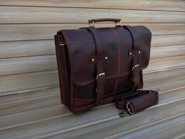 Produktbild Only-Bags.Store Echtes Leder Umhängetasche, Laptop-Tasche, Umhängetasche, Geschenk für Männer, Büro Tasche, Arbeit