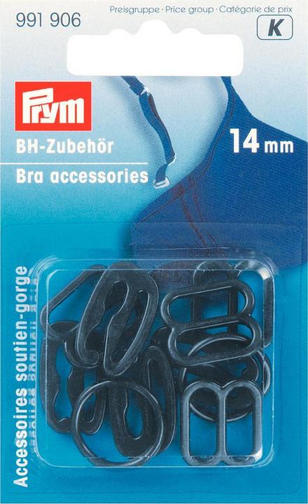 Produktbild Prym BH-Zubehör, schwarz 14 mm, Karte 10 Stk., Kunststoff