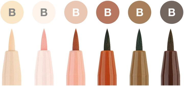 Produktbild Faber-Castell Pitt Artist Pen Brush (Hautfarbe, Rosa, Braun, Beige, 6 x)