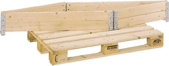 Actual product image Transpak Pallet stacking frame L1200xW800 mm 4 hinges Useful height 200 mm Softwood