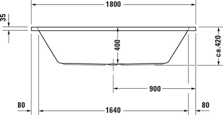 Image du produit Duravit Baignoire rectangulaire D-Code 80 x 180 cm blanc lisse 700101000000000 (150 l, 180 cm, 80 cm)