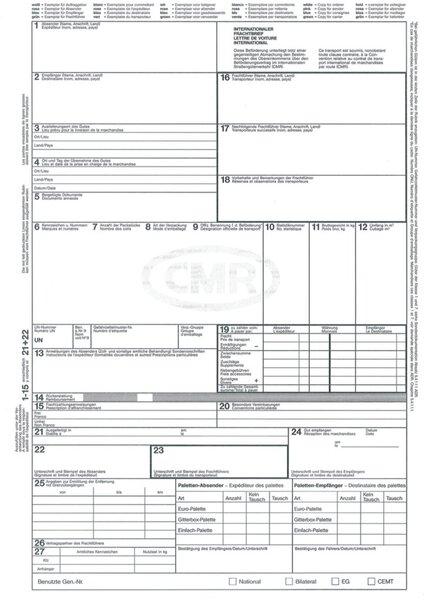 Produktbild Rnk Internationaler Frachtbrief (CMR), DIN A4, für Laserdrucker, 4 Einzelblatt, lose im Wechsel (200 x)