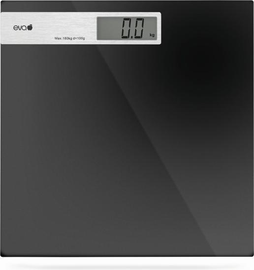 Produktbild Eva- Kochen und Haushalt Eva Personenwaage Glas schwarzAluminium 180kg100g (180 kg)