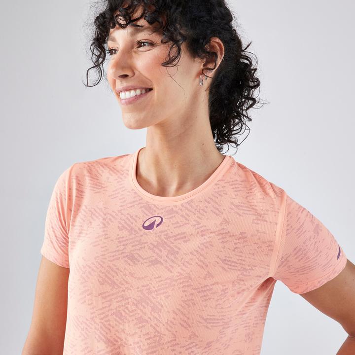 Produktbild Kuikma Women’s Short-Sleeved Breathable Technical Padel T-Shirt - Coral Orange (XL)