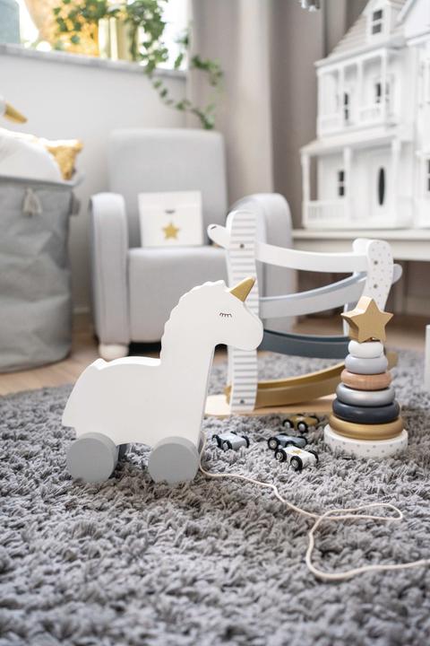 Actual product image Jabadabado Stacking tower Ring Baby W7157 grey, gold 11x19x10cm