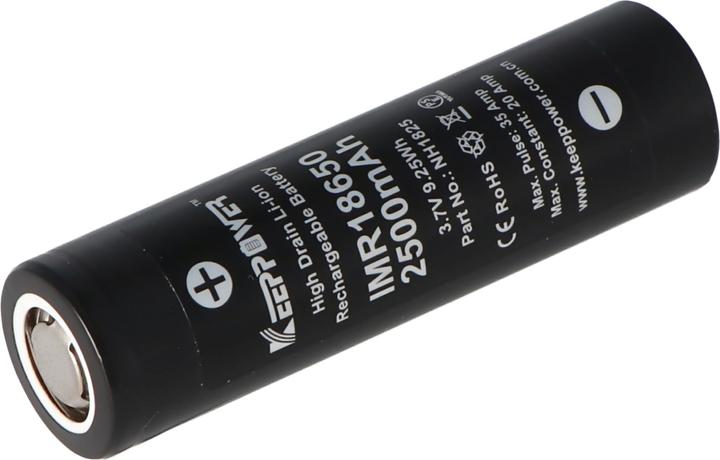 Actual product image Keeppower Battery IMR18650 high current cell (1 pcs., 18650, 2500 mAh)