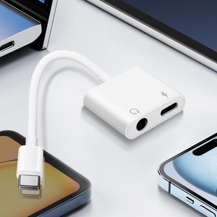 Immagine prodotto Enkay Adattatore da USB-C a 3,5 mm + USB-C per audio e ricarica (USB tipo C, USB tipo C, Jack da 3.5mm)