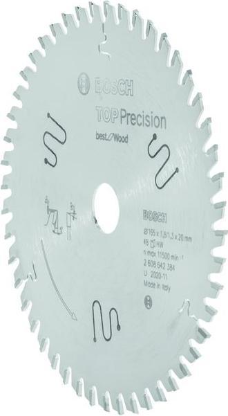 Produktbild Bosch Professional Zubehör Kreissägeblatt Top Precision Best for Wood, 165 x 20 x 1,8 mm, 48