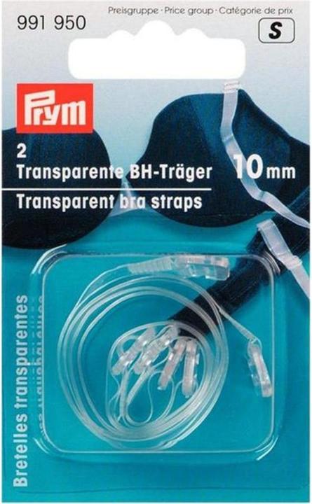 Immagine prodotto Prym Cinghie per reggiseno, trasparenti 10 mm, scheda 2 pezzi.