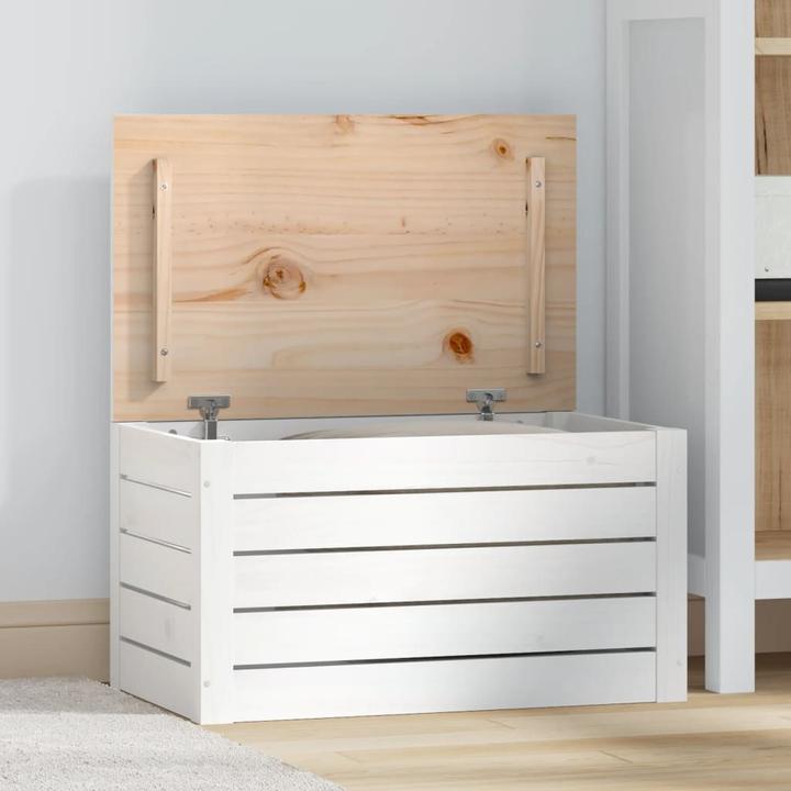 Image du produit VidaXL Truhe Weiss 59,5x36,5x33 cm Massivholz Kiefer,Farbe