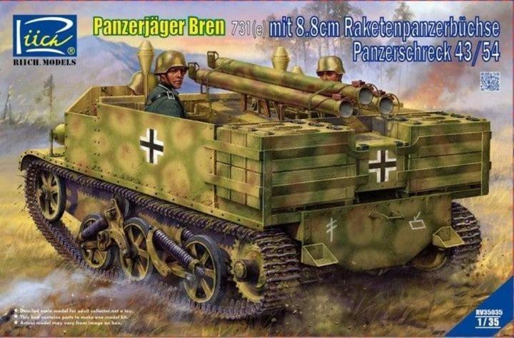 Actual product image Riich Models Panzerjäger Bren 731(e)mit 8,8cm Raketen -panzerbüchse Panzerschreck 43/54