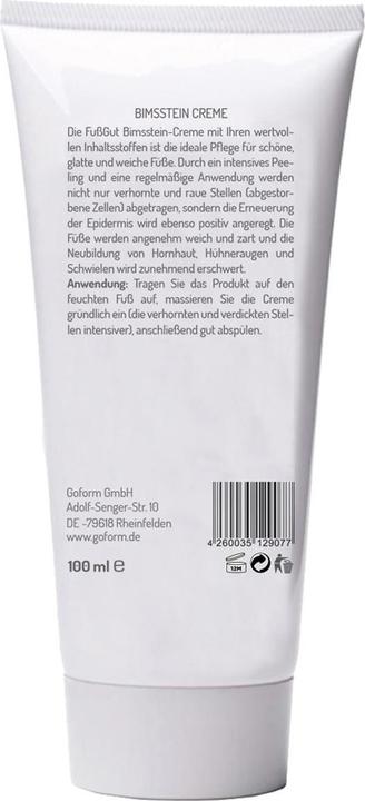 Produktbild GoForm FussGut Bimsstein Creme (Fusscrème & Fussgel, 100 ml)