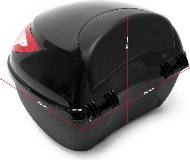 Immagine prodotto Wiltec Top Case Moto 22L Noir mat Coffret Valise Boîte Transport Porte-bagage Espace rangement Deux-roues B (22 l)