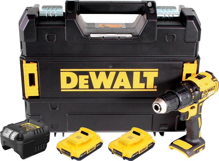 Image du produit DeWalt DCD 778 D2T Perceuse-visseuse à percussion sans fil 18V 65Nm + 2x batterie 2,0 Ah + chargeur (Fonctionnement sur piles)