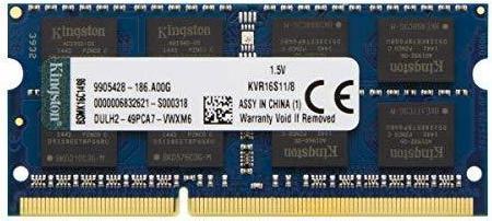 Produktbild Kingston Notebook Memory NB MEMORY 8GB PC12800 DDR3 / SO KVR16S11 / 8 (1 x 8GB, 1600 MHz, DDR3-RAM, SO-DIMM)