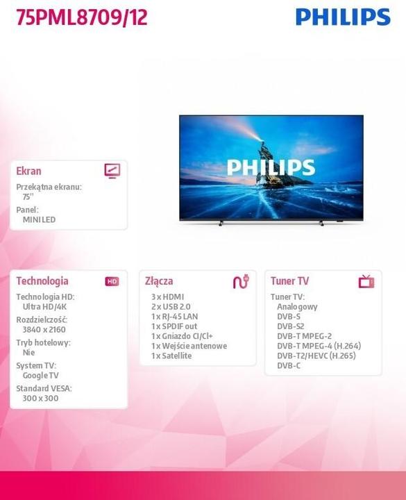 Actual product image Philips 75PML8709/12 (75", LED, 4K, 2023)
